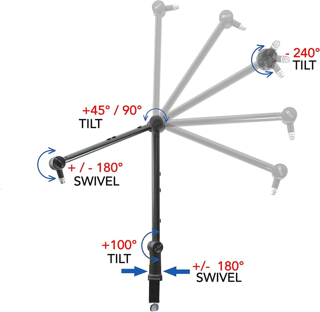 Adjustable 360° Rotatable Stainless Steel Microphone Arm, Pack of 2 L408