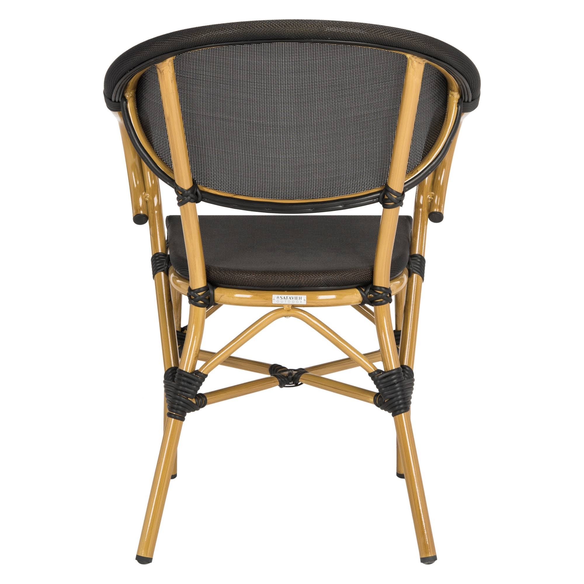 Black Stacking Arm Chair Set of 2 I4706