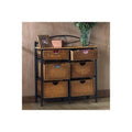Black/Brown Iron/Wicker Storage Chest F5999