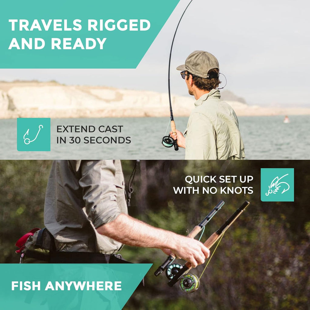6WT Telescoping Travel Fly Rod and Reel Combo Q7135