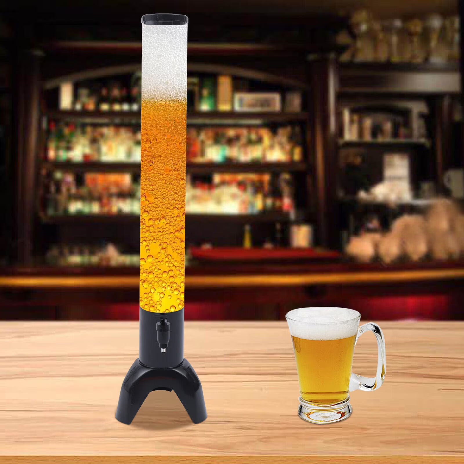 Clear 3L Beer Tower Beverage Dispenser with Ice Tube H37759