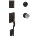 Aged Bronze Single Cylinder Door Handleset with Glass Door Knob H31927