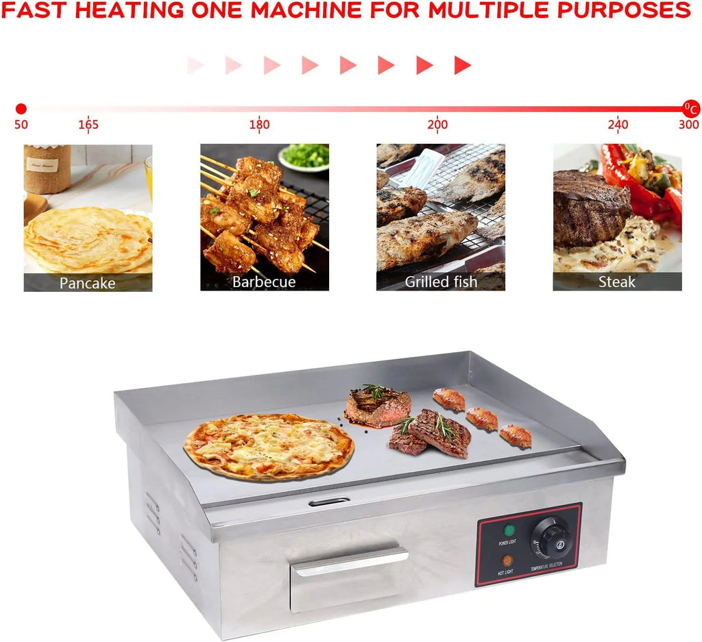 22In Non-Stick Stainless Steel Electric Countertop Griddle E620