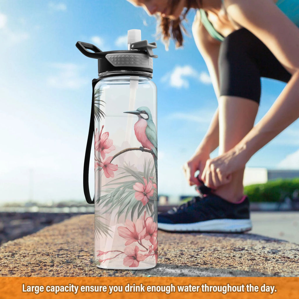 Clear 32oz Tritan Water Bottle with Straw X305