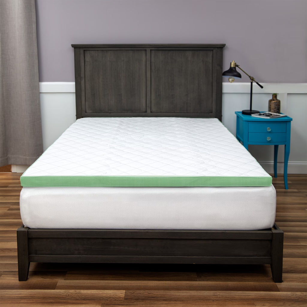 White Full Quilted Memory Foam Mattress Topper L518