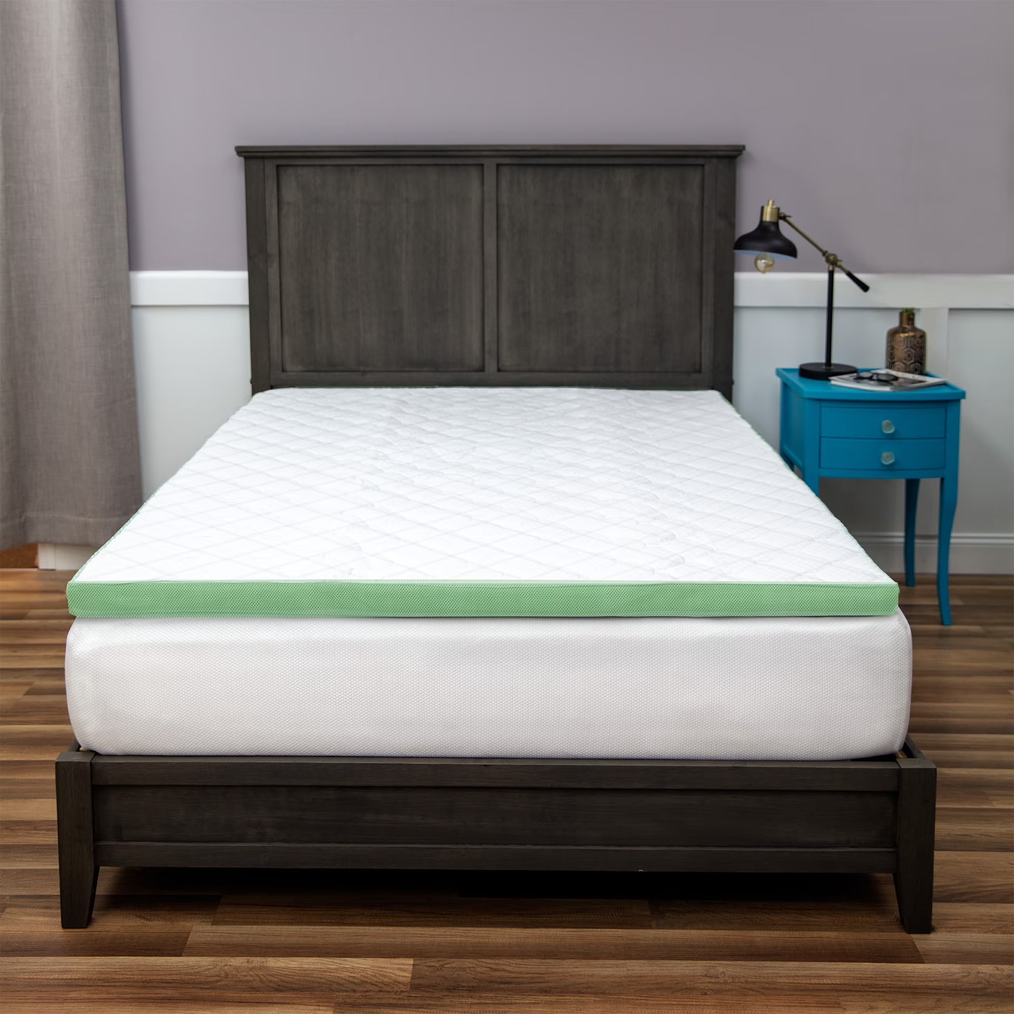 White Full Quilted Memory Foam Mattress Topper L518