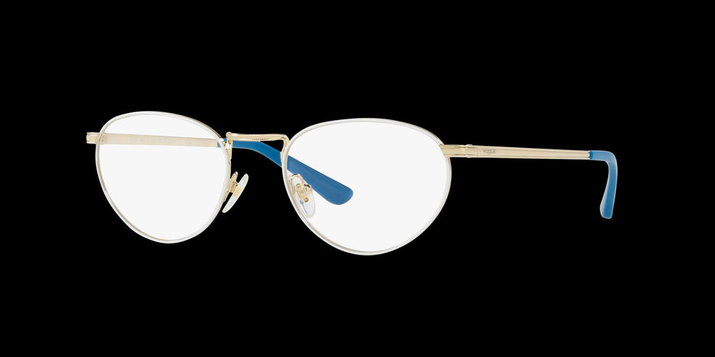 Pale Gold/White Eyeglasses N329