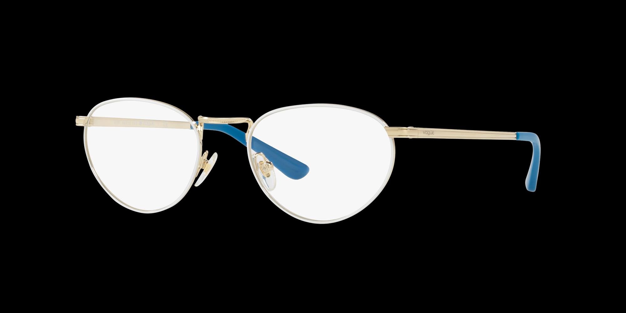 Pale Gold/White Eyeglasses N329