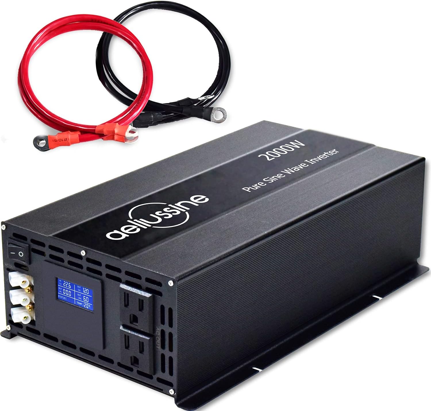 2000 Watt Pure Sine Wave Power Inverter 12V to 110V 120V DC to AC 4000W Surge Hardwire Terminal 2 US Outlet P632