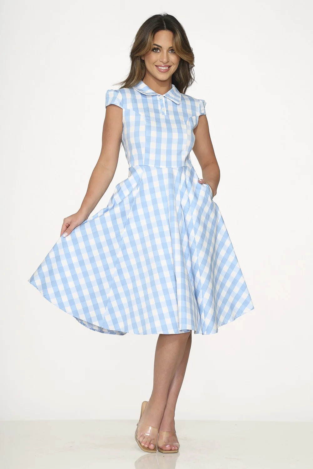 Blue Gingham Dress E131674
