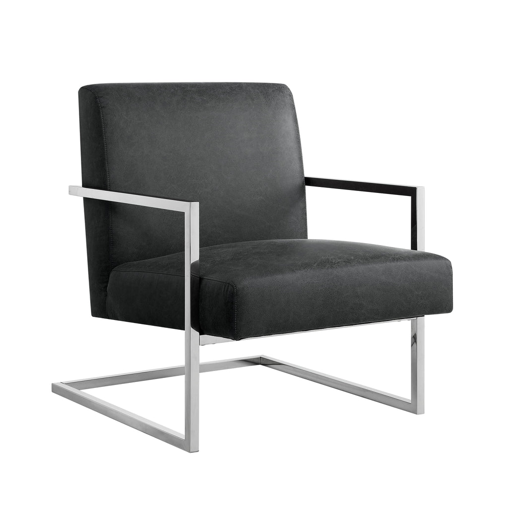 Charcoal PU Leather Accent Chair B612429
