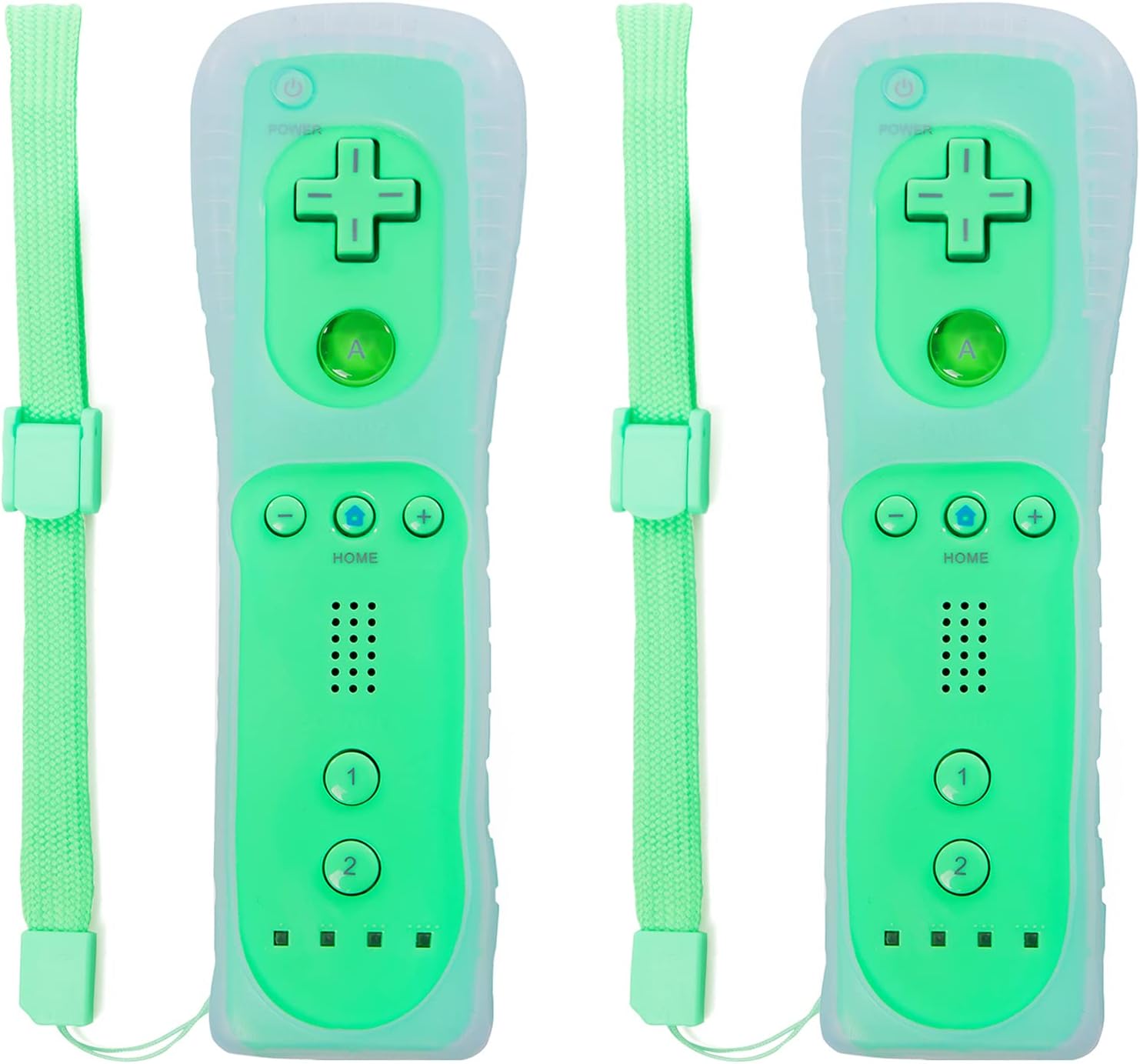 Wii Remote Controller 4 Pack Silicone Case and Wrist Strap, White Black Deep Blue Red Z505
