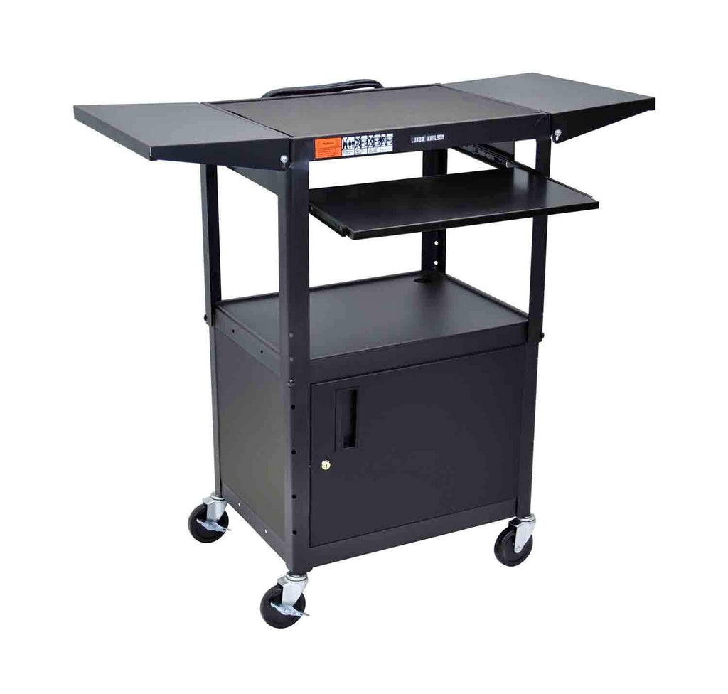 Red Adjustable Height Cart with Leaf/Keyboard N746