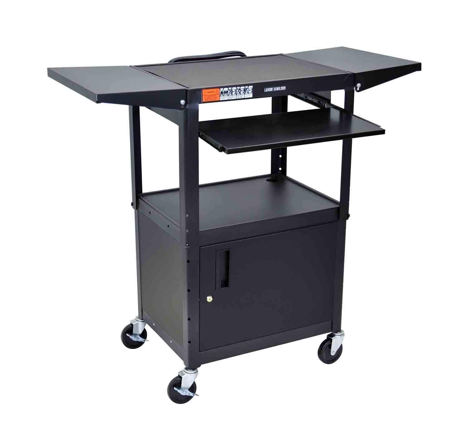Red Adjustable Height Cart with Leaf/Keyboard N746