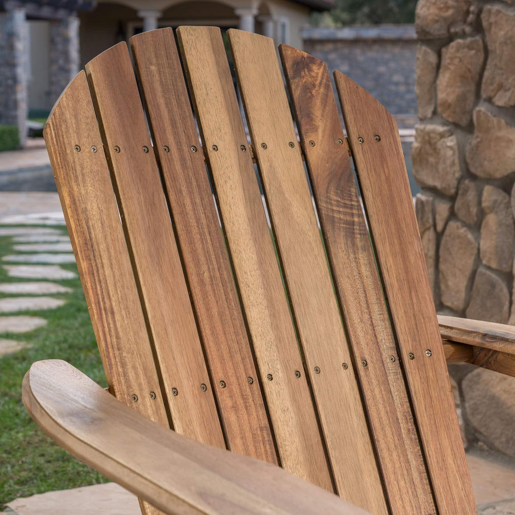 Natural Stained Acacia Wood Adirondack Rocking Chairs, 2-Pcs Set F547