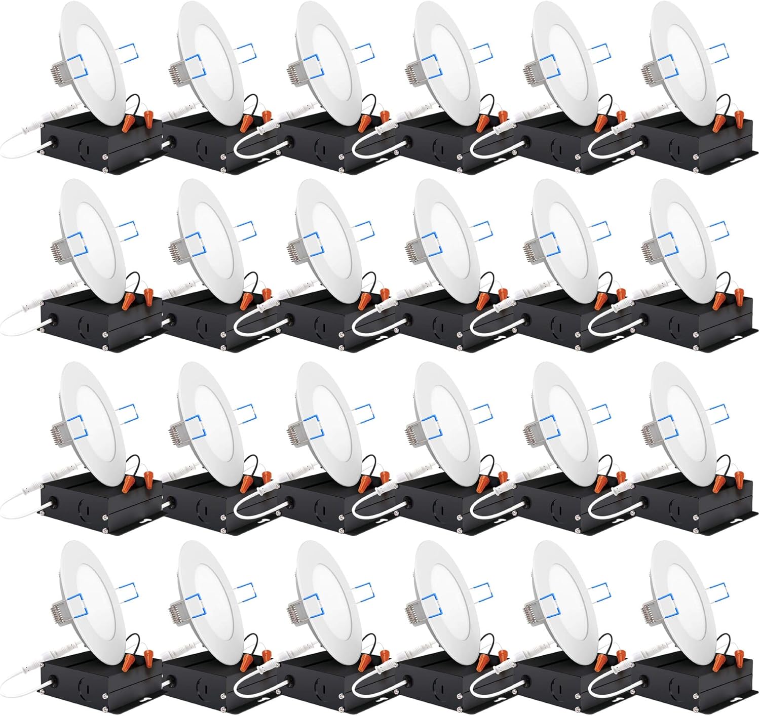 24 Pack 6 Inch LED Recessed Ceiling Lights Slim Dimmable Canless Wafer Thin with Junction Box L90617