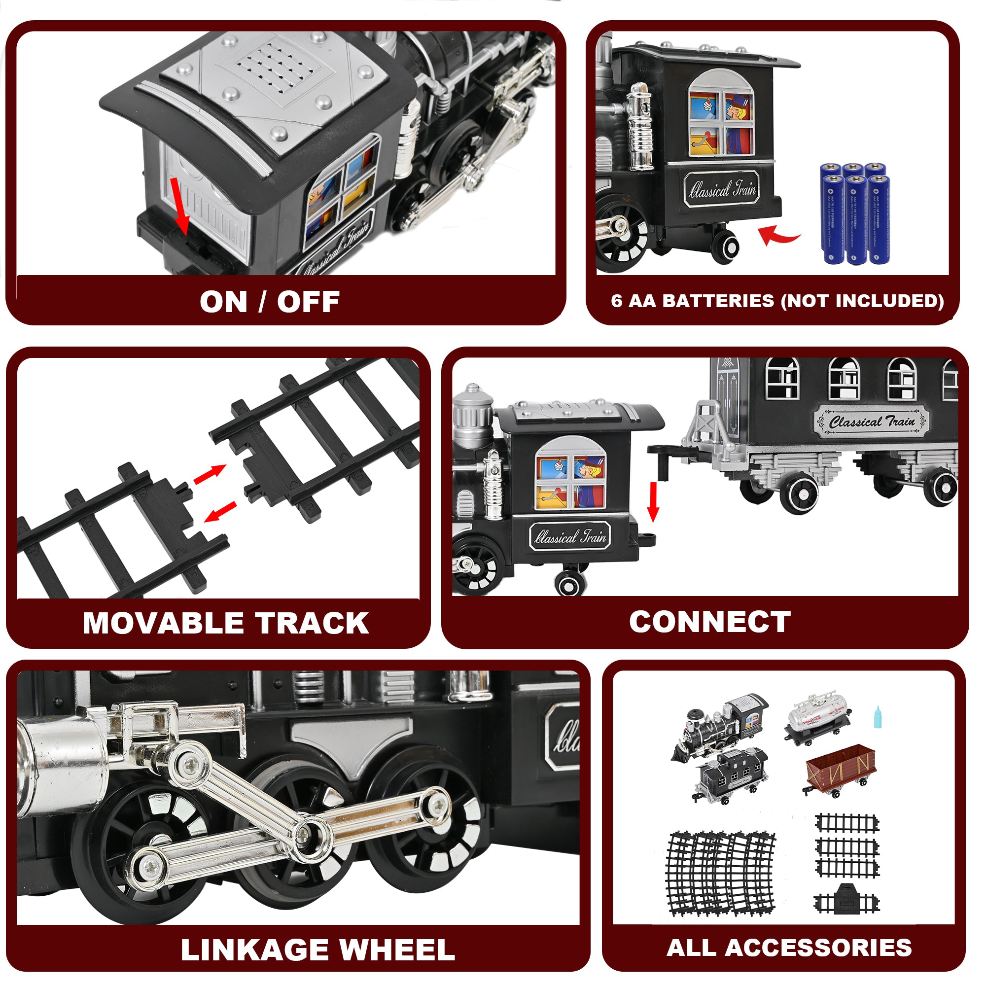 RC Train Toy with Smoke Sound and Light D368978
