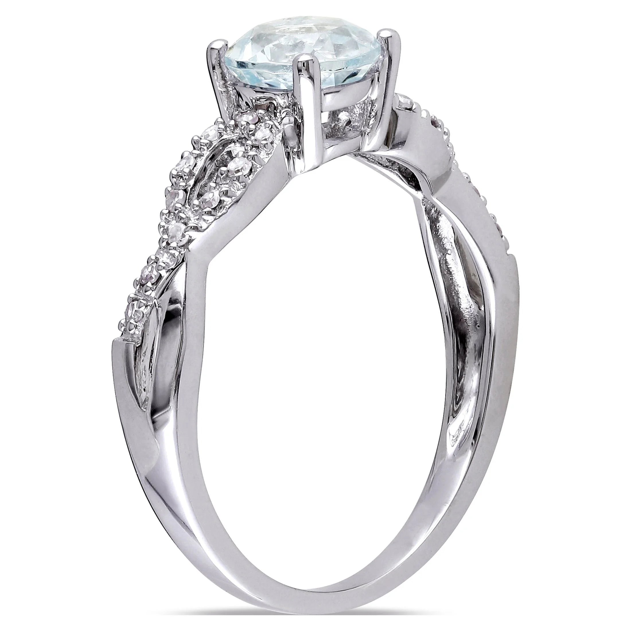 10kt White Gold Aquamarine Diamond Engagement Ring M794386