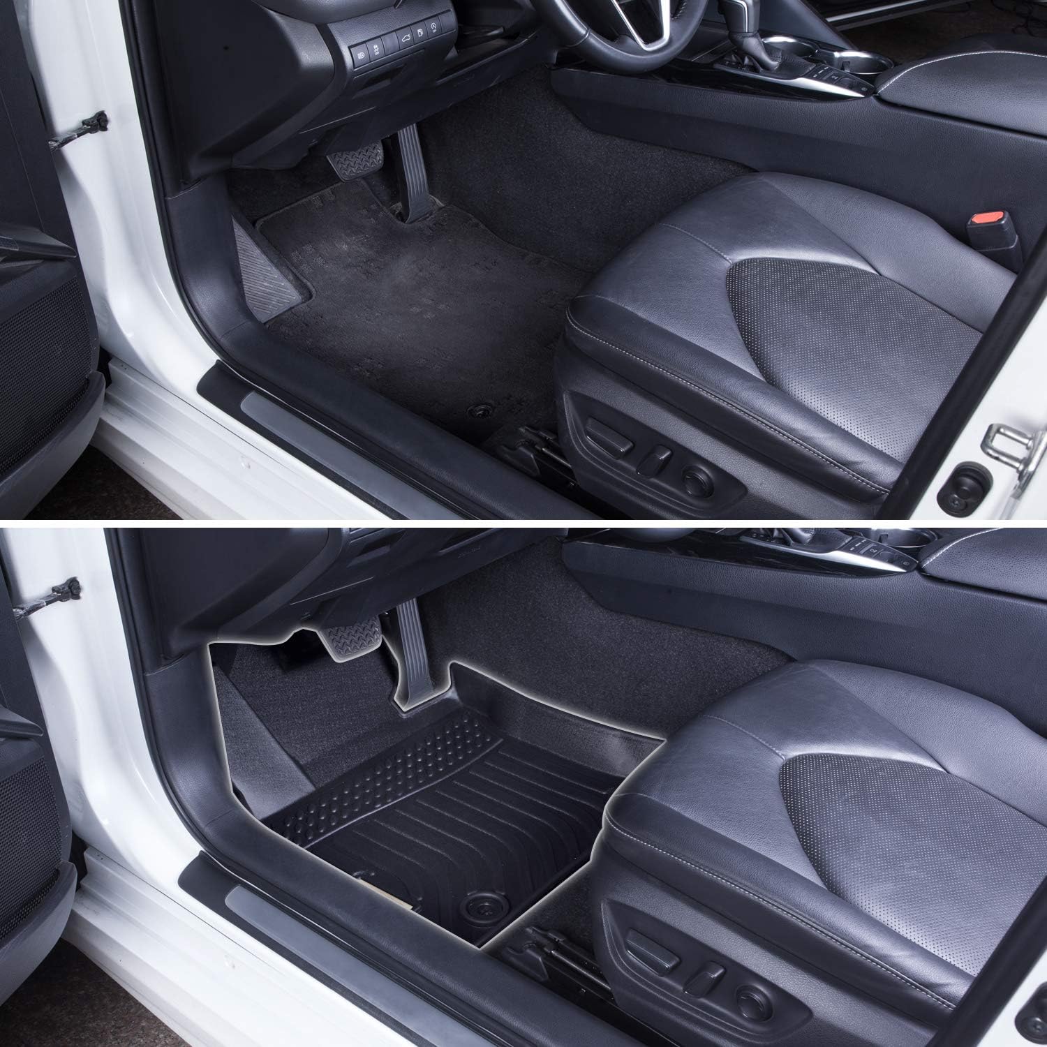 Black Floor Mats Liners for Ford Fusion / Lincoln MKZ 2017 2018 2019 2020 Heavy Duty All Weather Front and Rear Car Carpet D2355