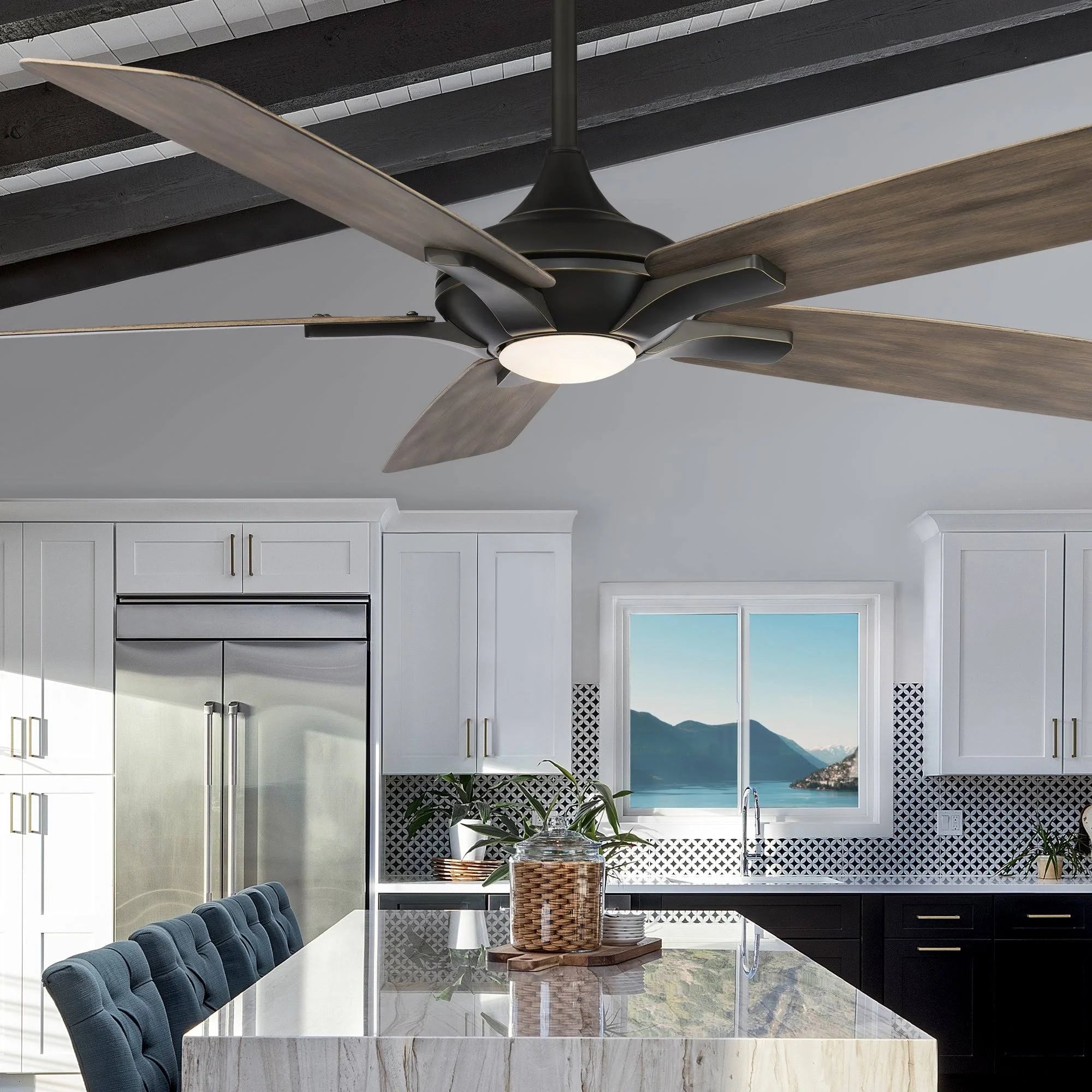 Bronze / Dark Walnut 60 inch Ceiling Fan with Light J309505