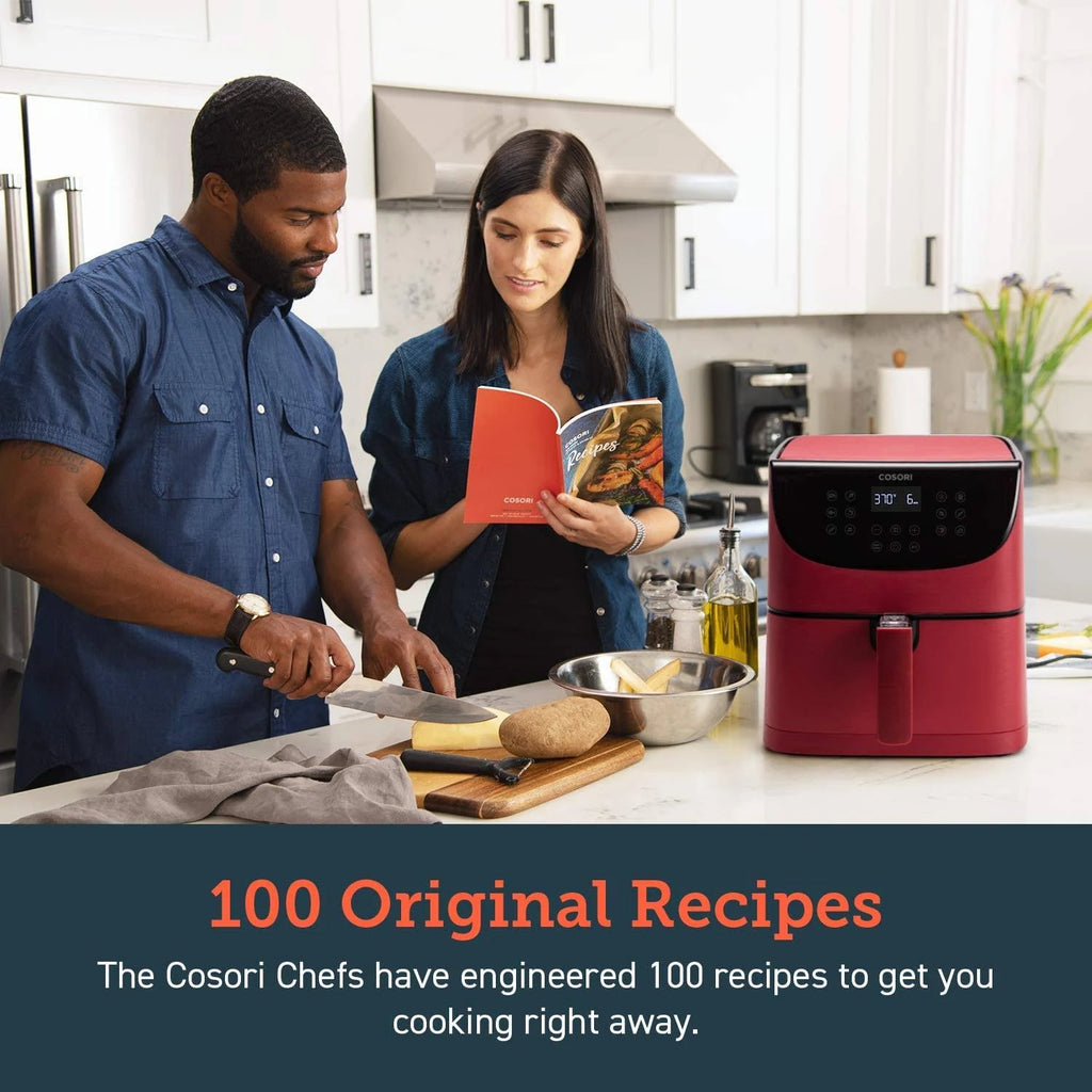 5.8QT Electric Air Fryer Oven with Rack and 5 Skewers T294377