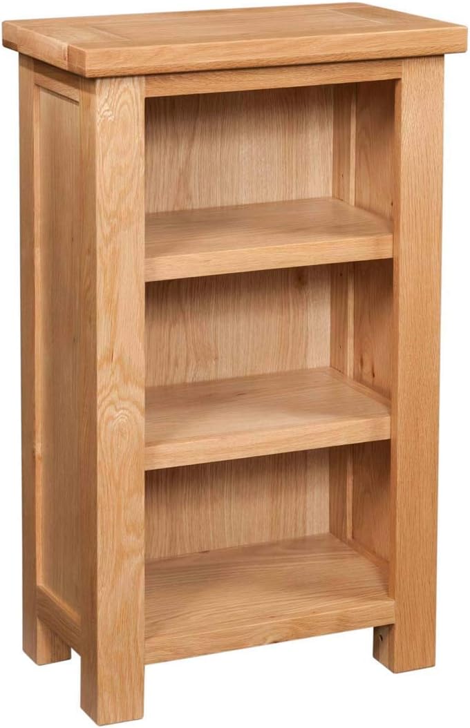 Oak Small Bookcase Solid Rustic Hardwood 3 Tier Bookshelf M997