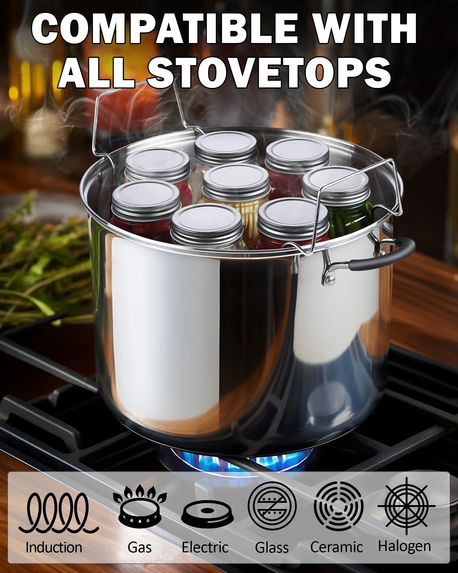 20 Quart Stainless Steel Canning Pot with Glass Lid N98117