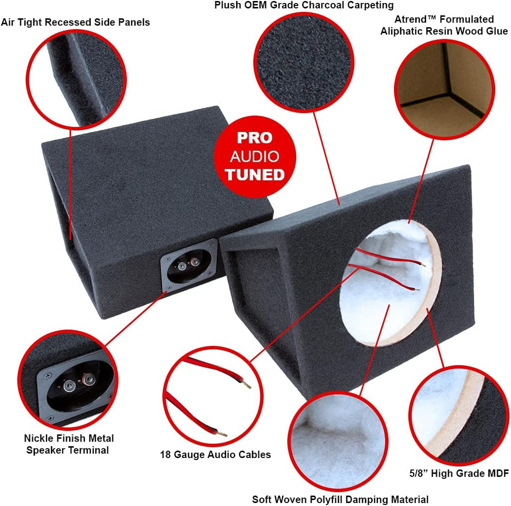 6.5" Speaker Enclosures Set of 2 (Black) Q24910