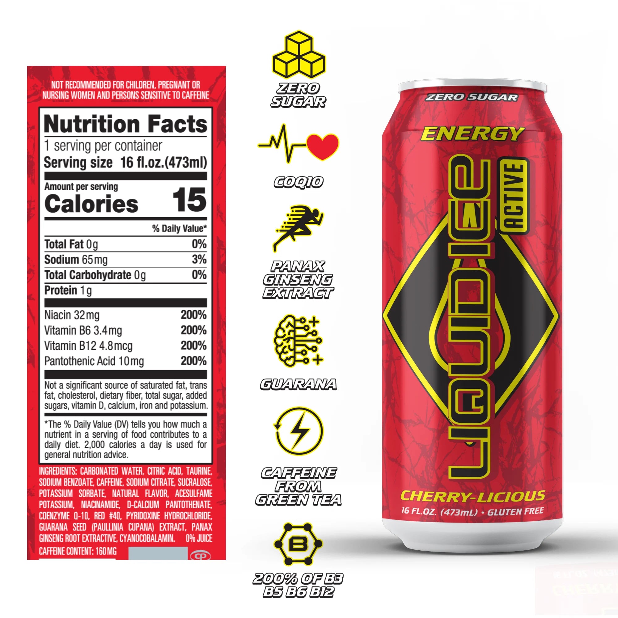 Cherry-Licious Energy Drink, 16 Oz Cans (12 Pack) P18723