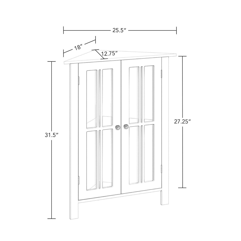 White Two Door Corner Cabinet U95396