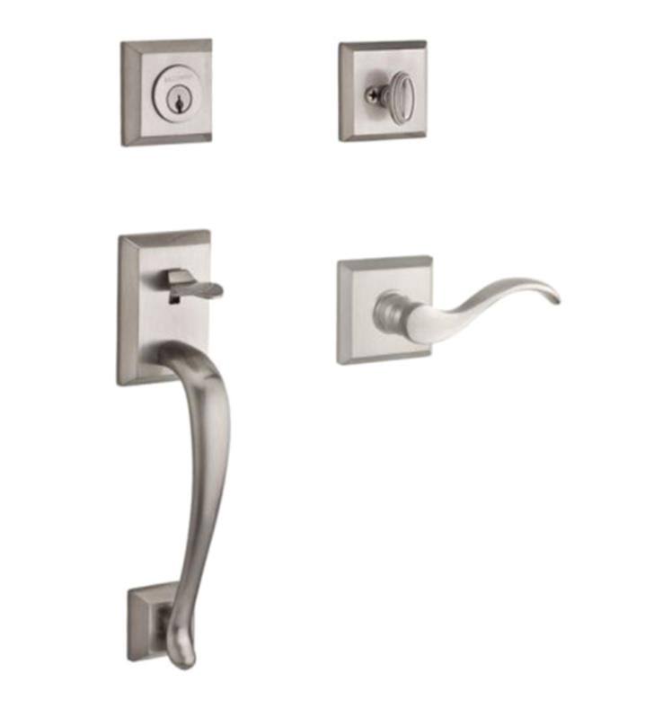 Polished Brass Right Handed Single Cylinder Handleset with Curve Lever C50254