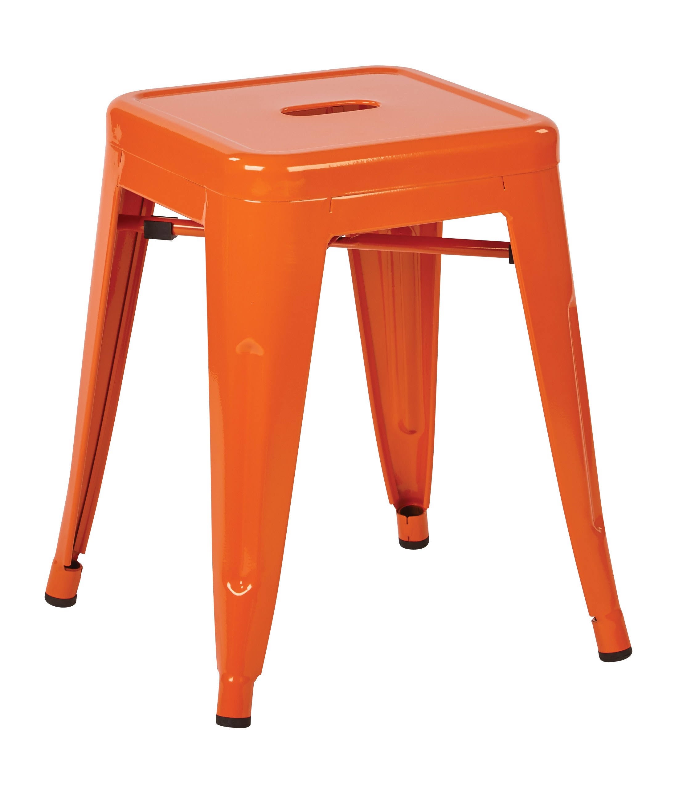 Orange Metal Backless Stool G922304