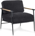 White Chenille Accent Chair with Metal Leg N7016