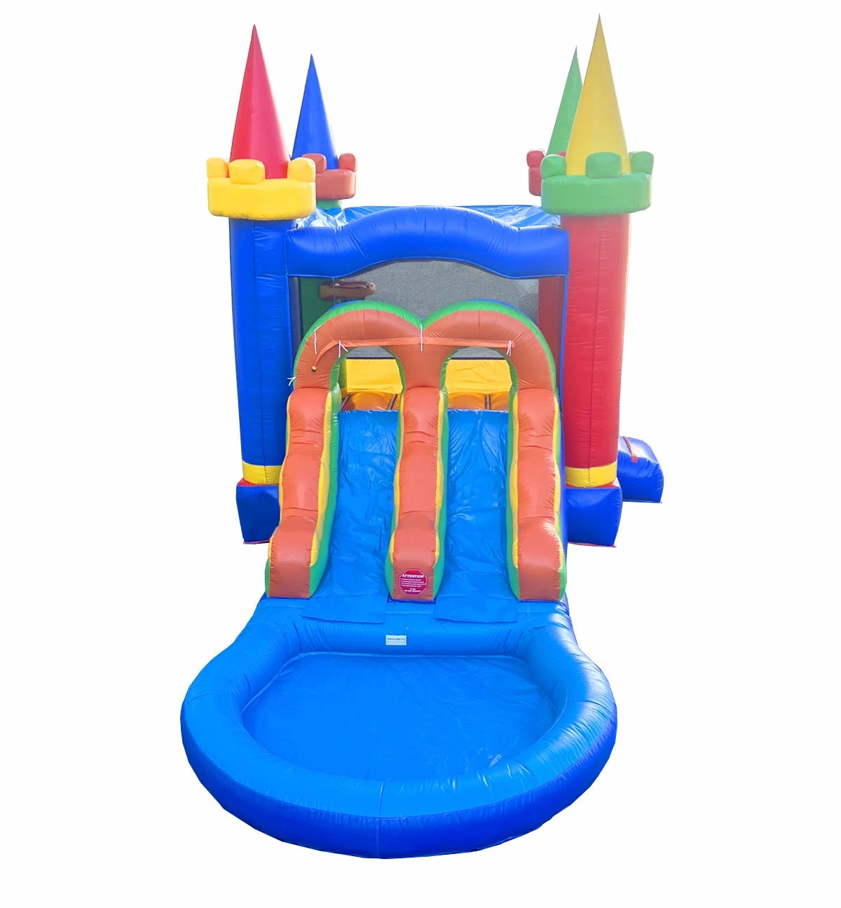 Modular Rainbow Dual Slide Bounce House with Splash Pool V996