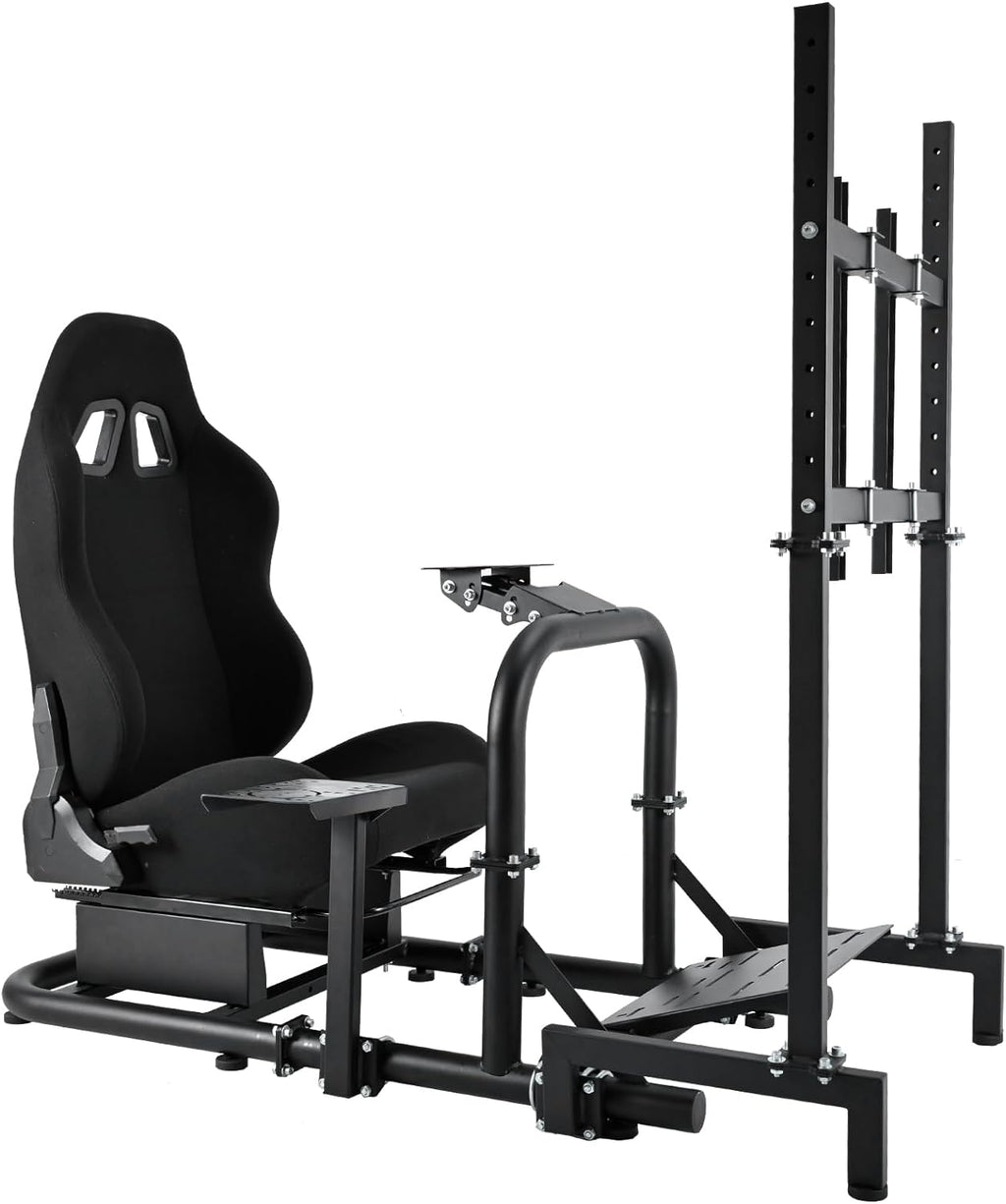 Racing Simulator Cockpit with Seat and Monitor Mount T812415