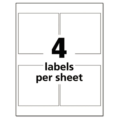 White 4 x 4 GHS Chemical Labels, 200 Labels B7391