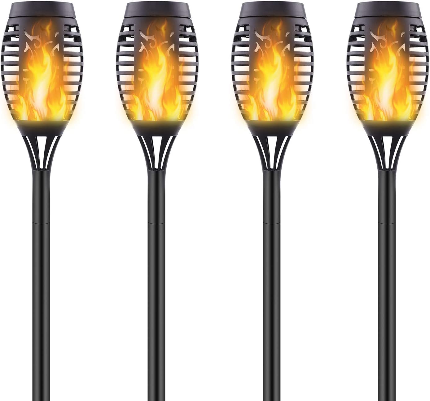 16 Pack Solar Torch Lights with Flickering Flames, Waterproof K26868