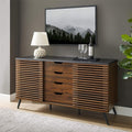 Black and Dark Walnut 4 Drawer Wood Cabinet M8445