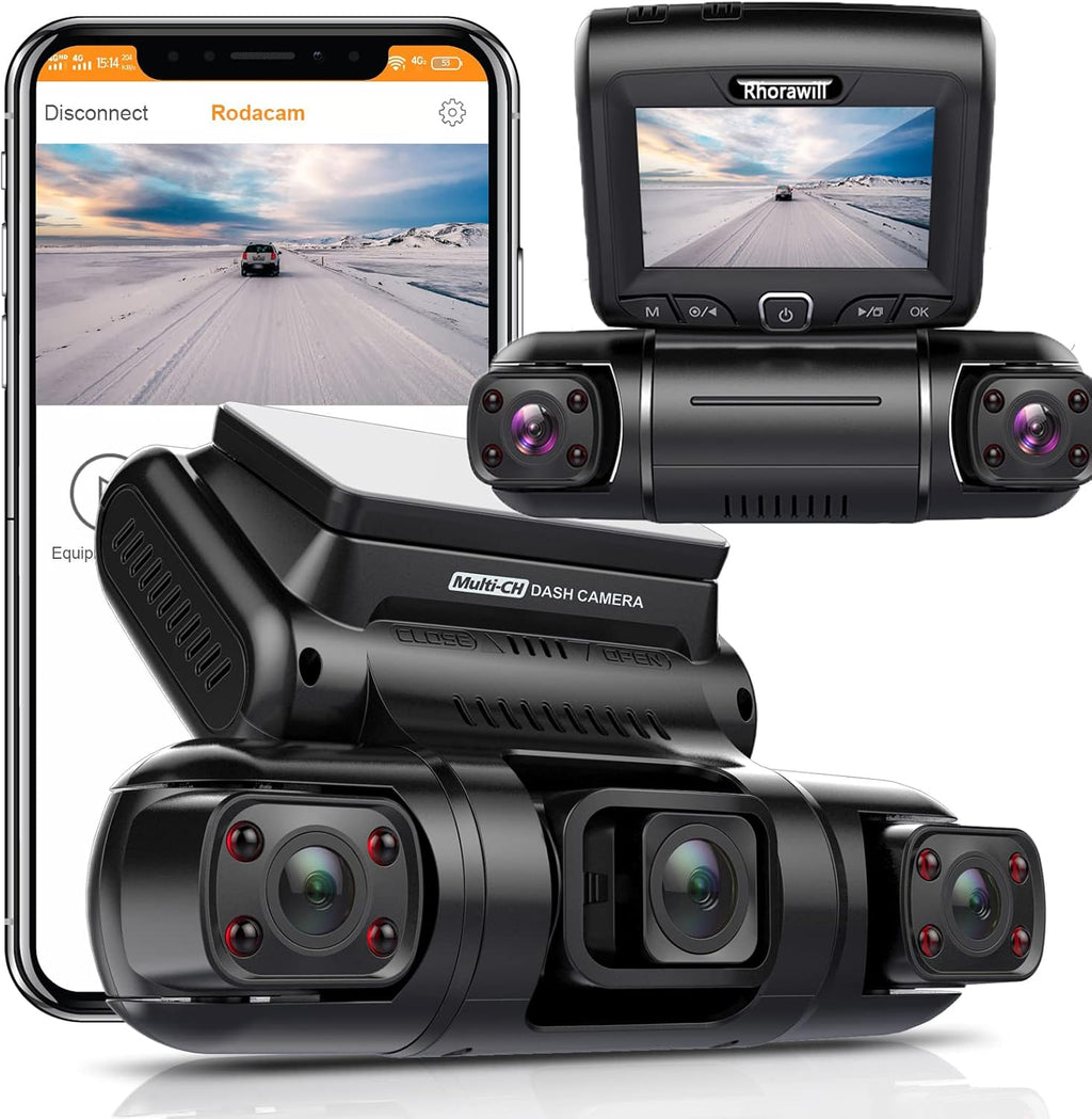 3 Channel Front Inside Rear Dash Cam with WiFi D324640