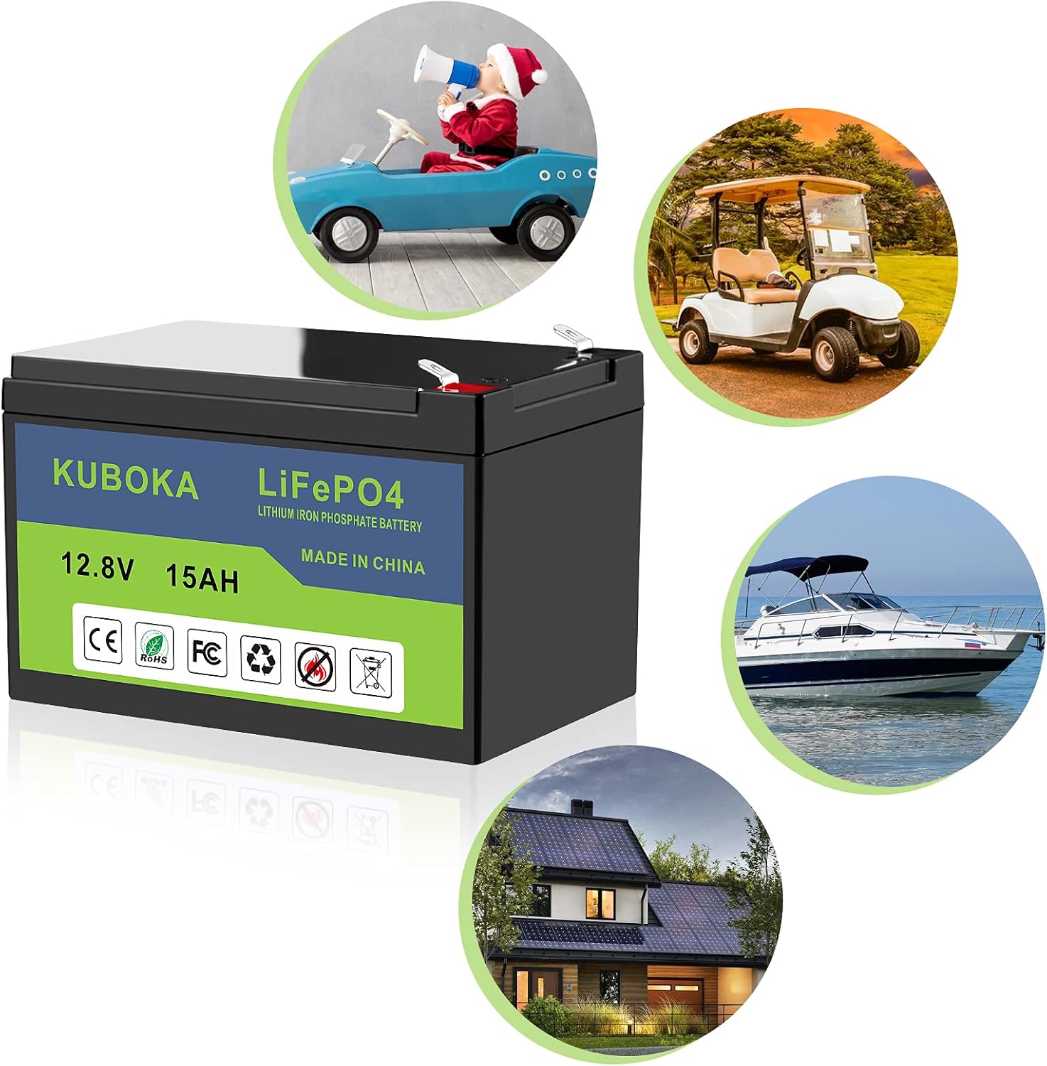 12V 15Ah LiFePO4 Lithium-ion Rechargeable Battery with Built-in BMS Z255