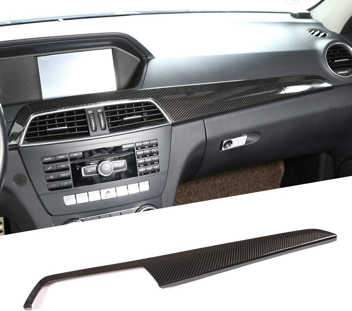 Carbon Fiber Car Center Console Dashboard Cover Panel for Mercedes Benz C Class W204 Y97519