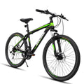 Full-Suspension Mountain Bike, Shimano 21 Speed, 26 Inch Wheel, Black White Green Stripes M36241