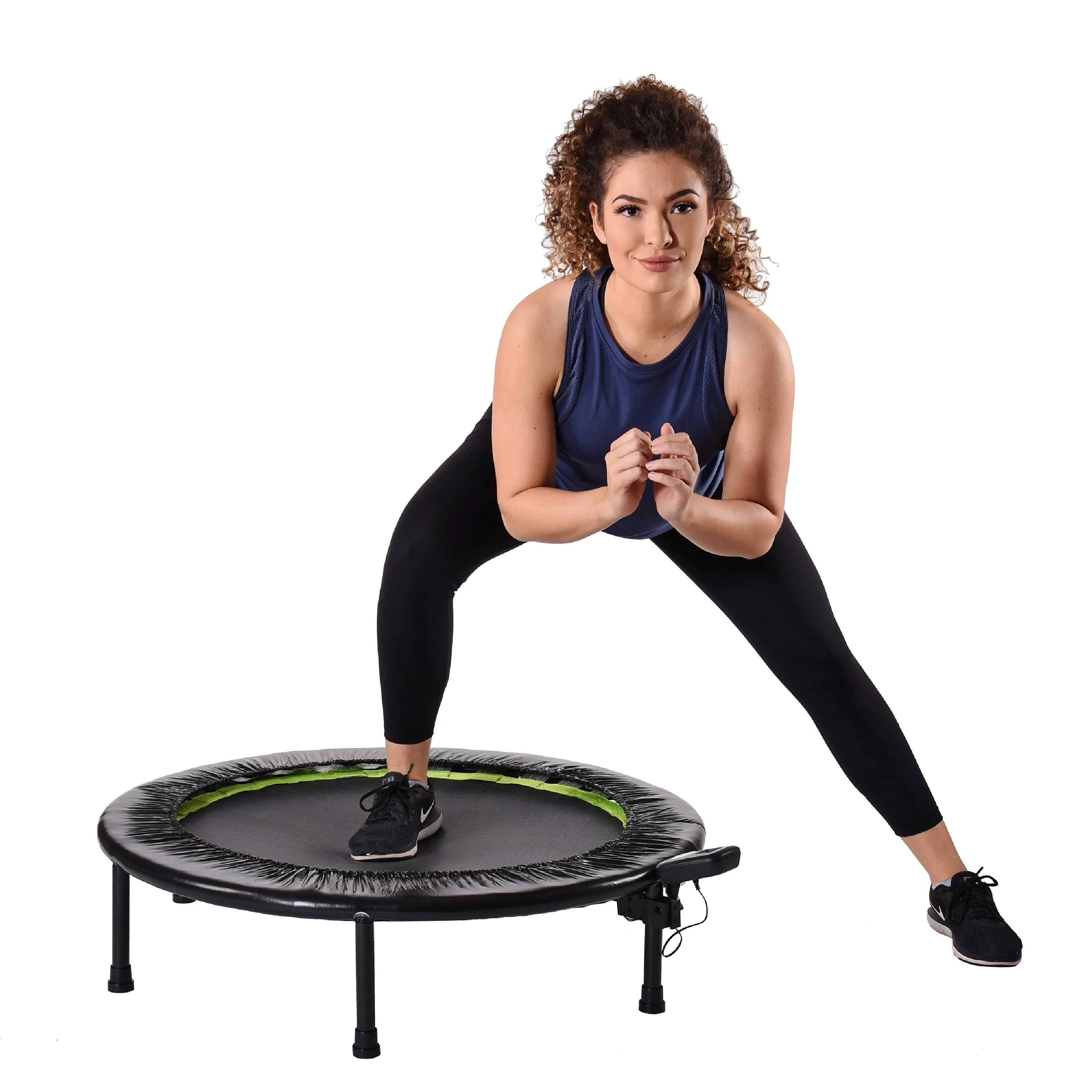 36" Round Foldable Fitness Trampoline with Workout Monitor Q817506