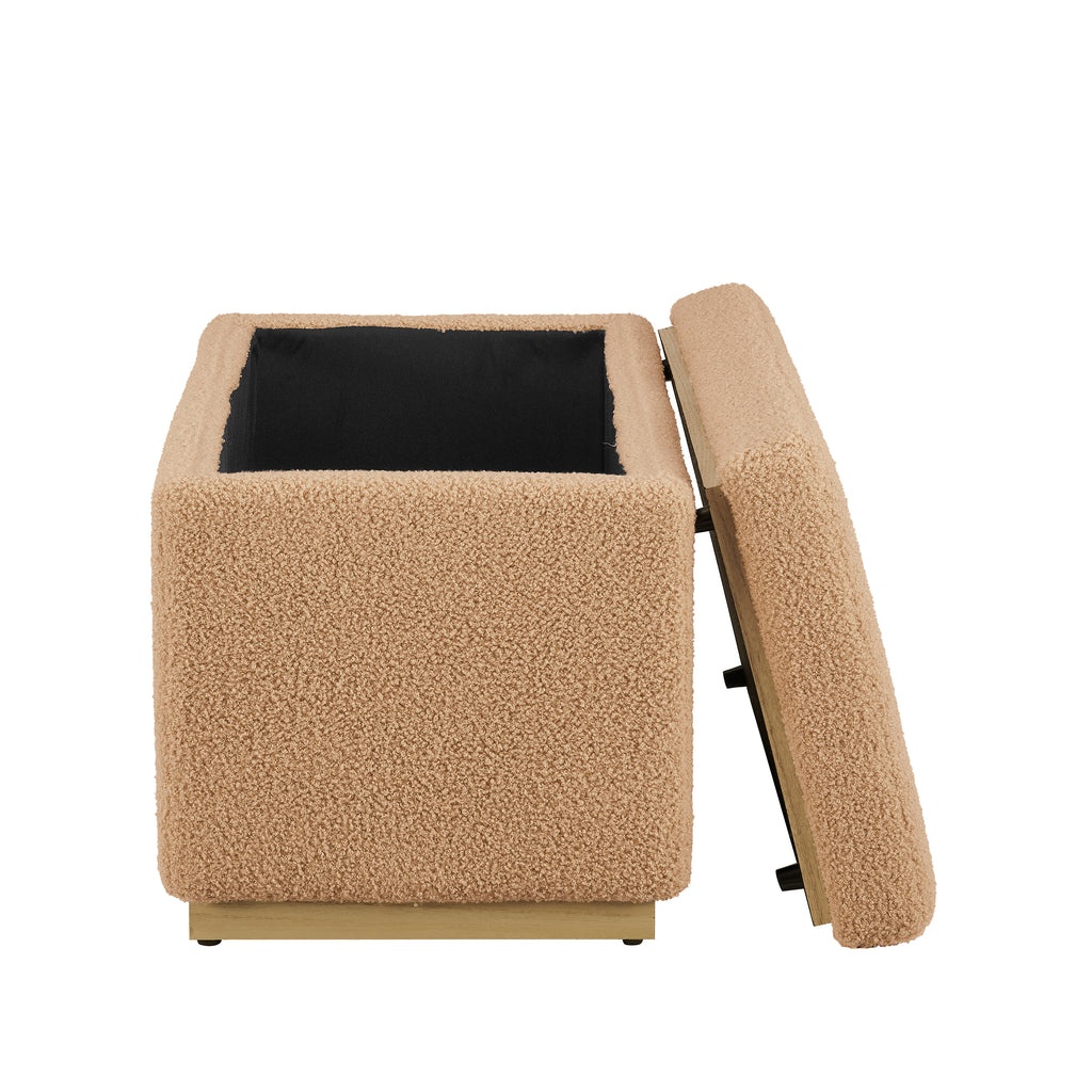 Tan Rectangle Storage Ottoman X252