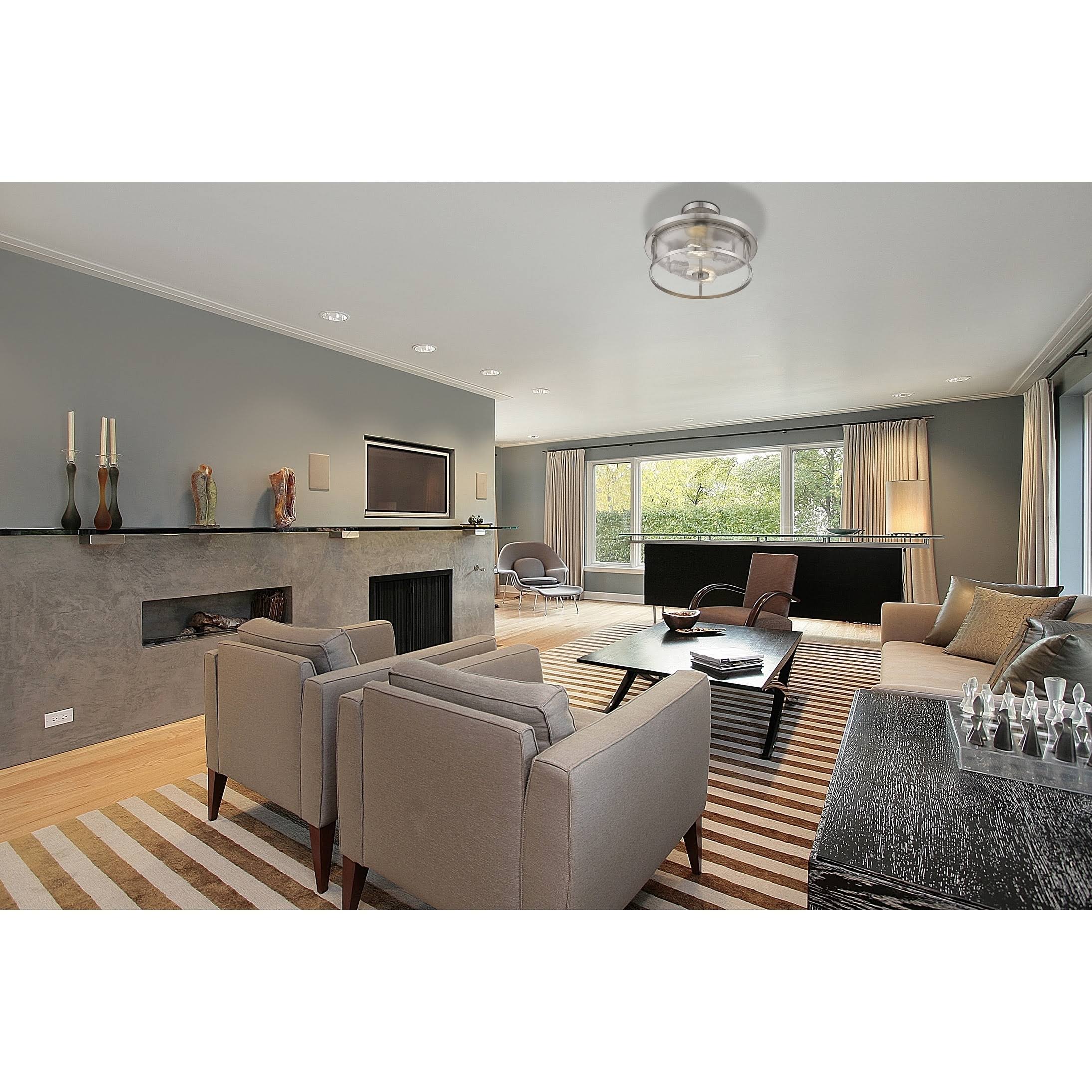 Grey 2 Light Semi Flush Mount M27426