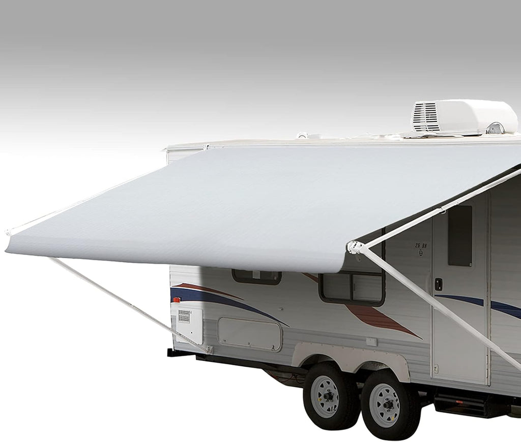 Solid White 20' Vinyl RV Awning Fabric Replacement V224