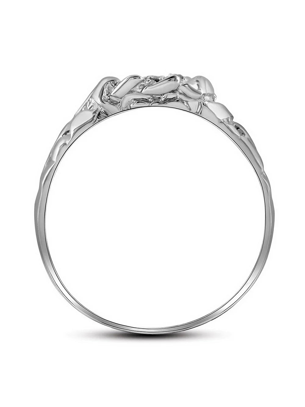 Sterling Silver Round Diamond Cluster Ring 1/20 Cttw S53161