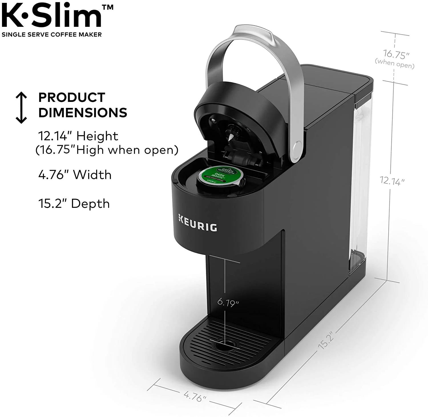 Black Single Serve K-Cup Coffee Brewer Q611