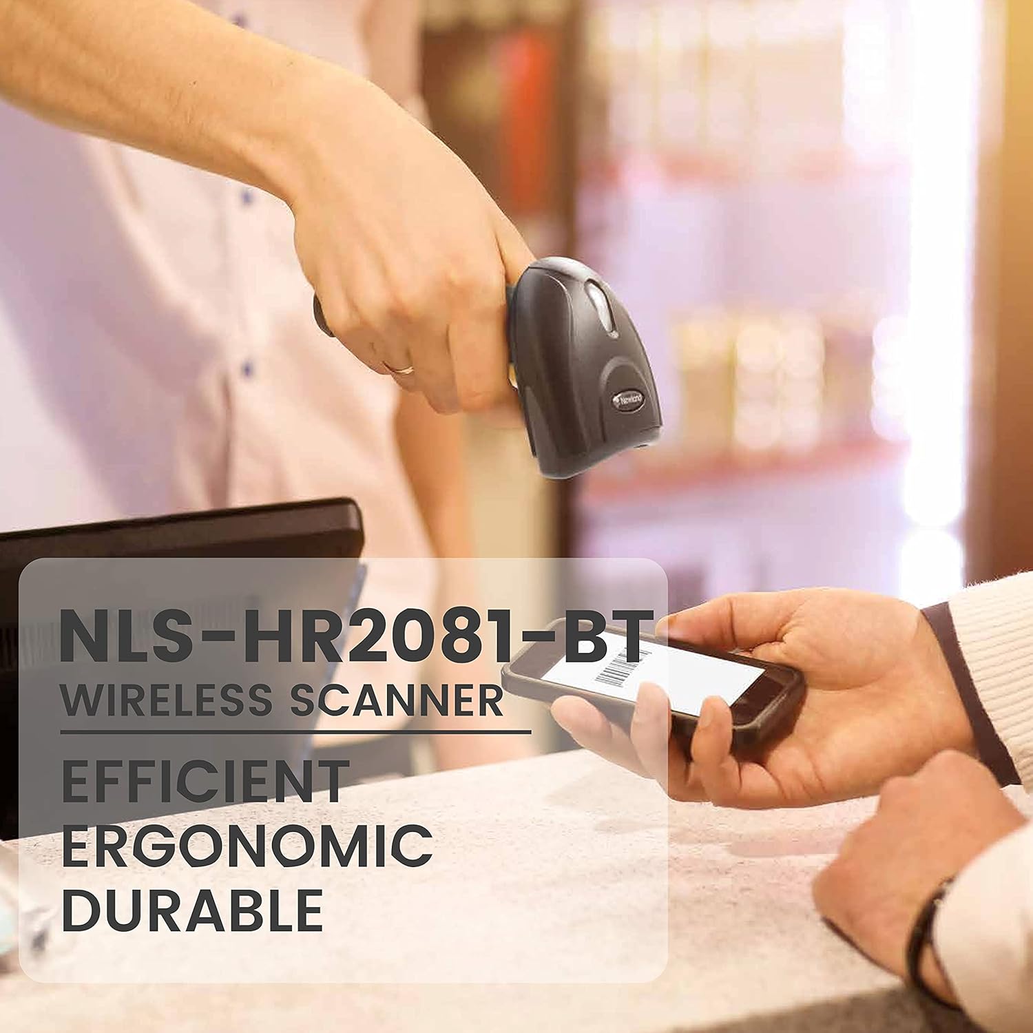 2D Wireless Barcode Scanner with Bluetooth, Portable USB, Cordless, Rechargeable Y70390