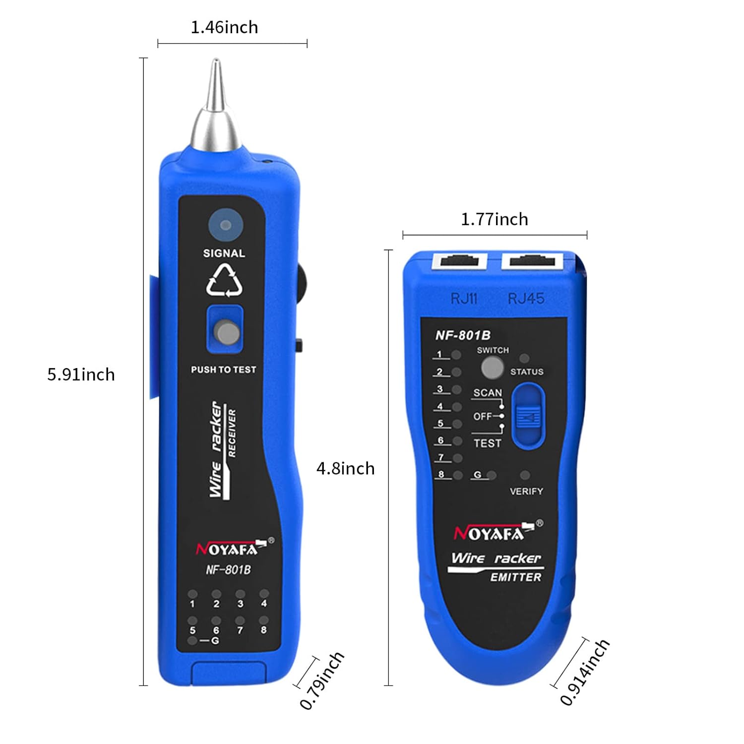 Blue Pack of 2 Network Cable Tester with Earphone and Toolkit R11404